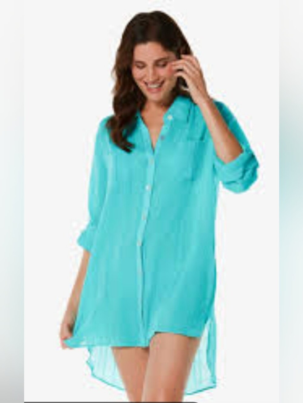 Charlie Paige Cotton Woven Crinkle Dress Shirt Size Xl